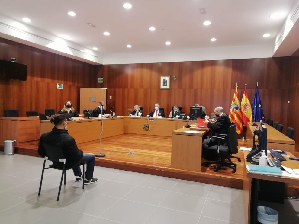 El acusado,en la Audiencia Provincial de Zaragoza este lunes.