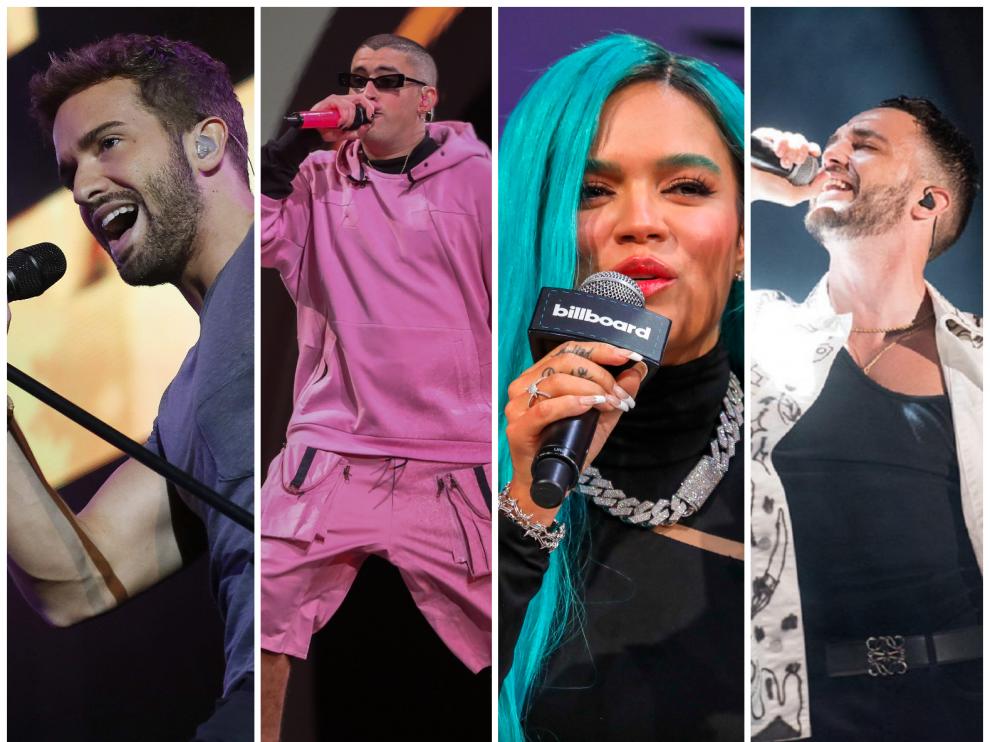 Pablo Alborán, Bad Bunny, Karol G y C. Tangana.