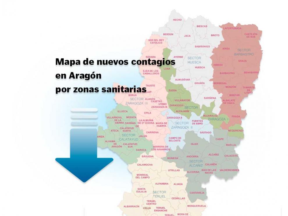 Mapa de Aragón del coronavirus.