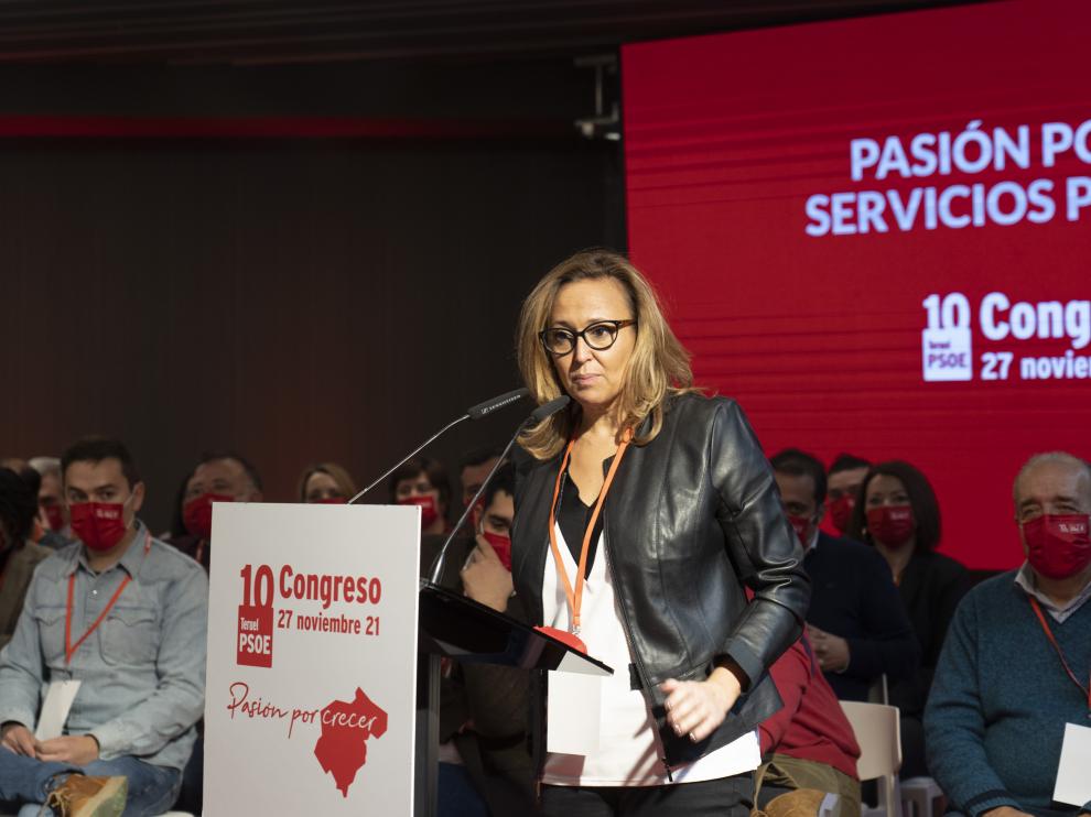 Mayte Pérez, en el Congreso Provincial del PSOE de Teruel.
