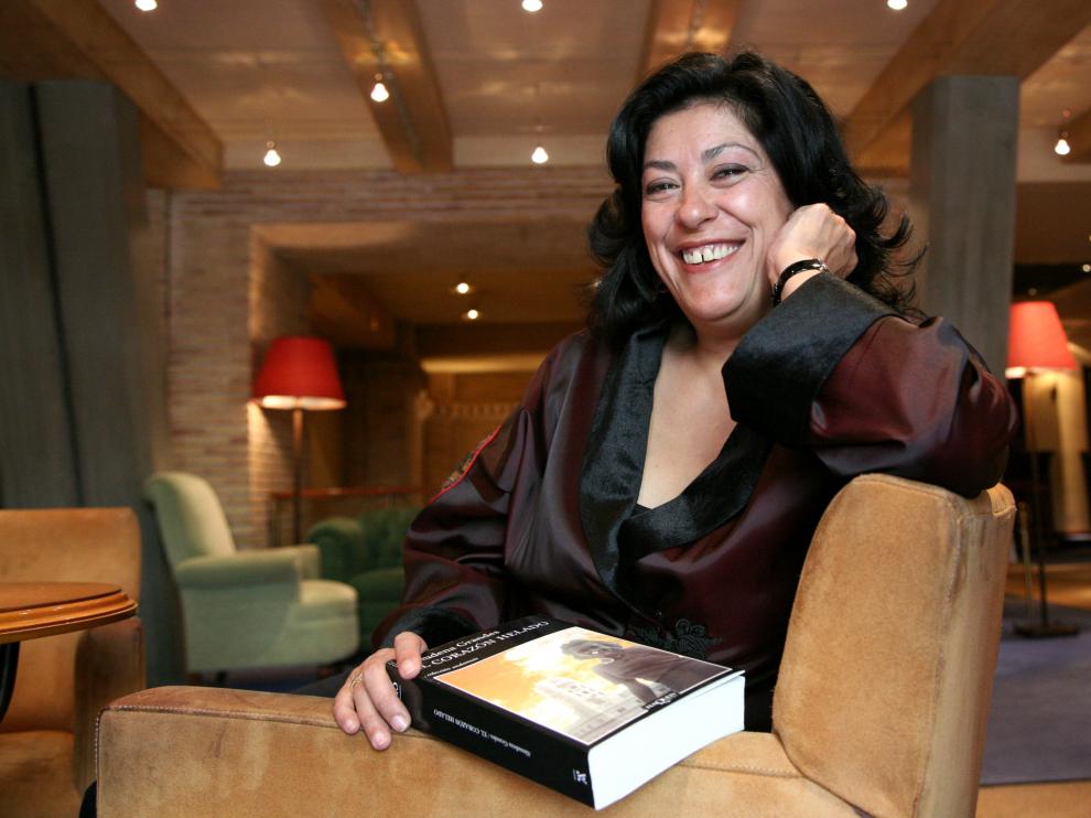 Almudena Grande, en el hotel Palafox, cuando presentaba 'El corazón helado'.