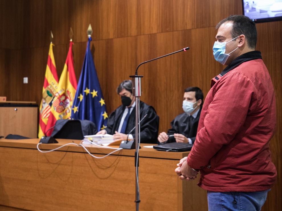 El acusado, José Manuel Calvo Ropero, durante el juicio celebrado en la Audiencia de Zaragoza.