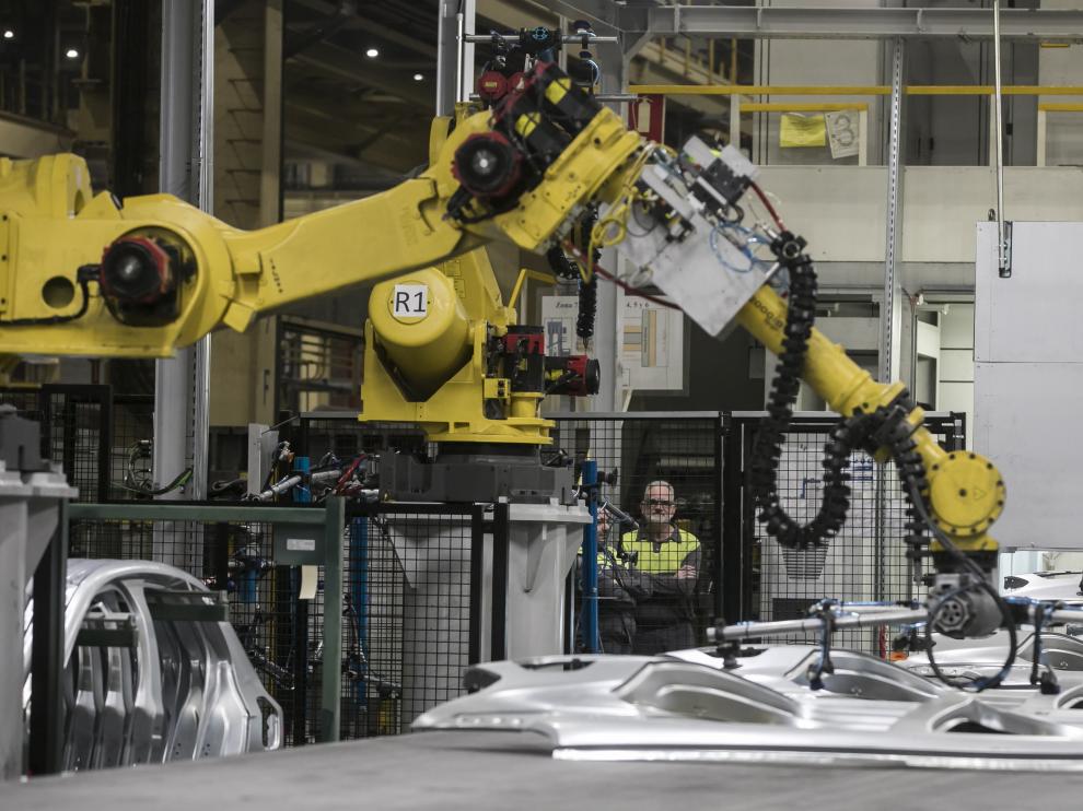 Imagen de las instalaciones de Stellantis en la fábrica zaragozana de Opel Figueruelas.