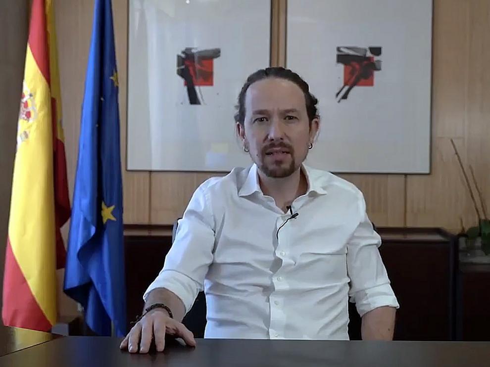 Pablo Iglesias anuncia su dimisión en un video difundido en las redes sociales.