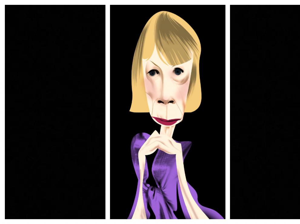 Joan Didion, dibujada por Luis Grañena.