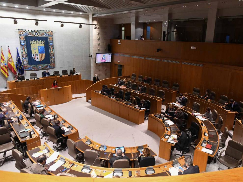 Pleno de las Cortes de Aragón, de este 30 de diciembre, para la aprobación de los Presupuestos de 2022.