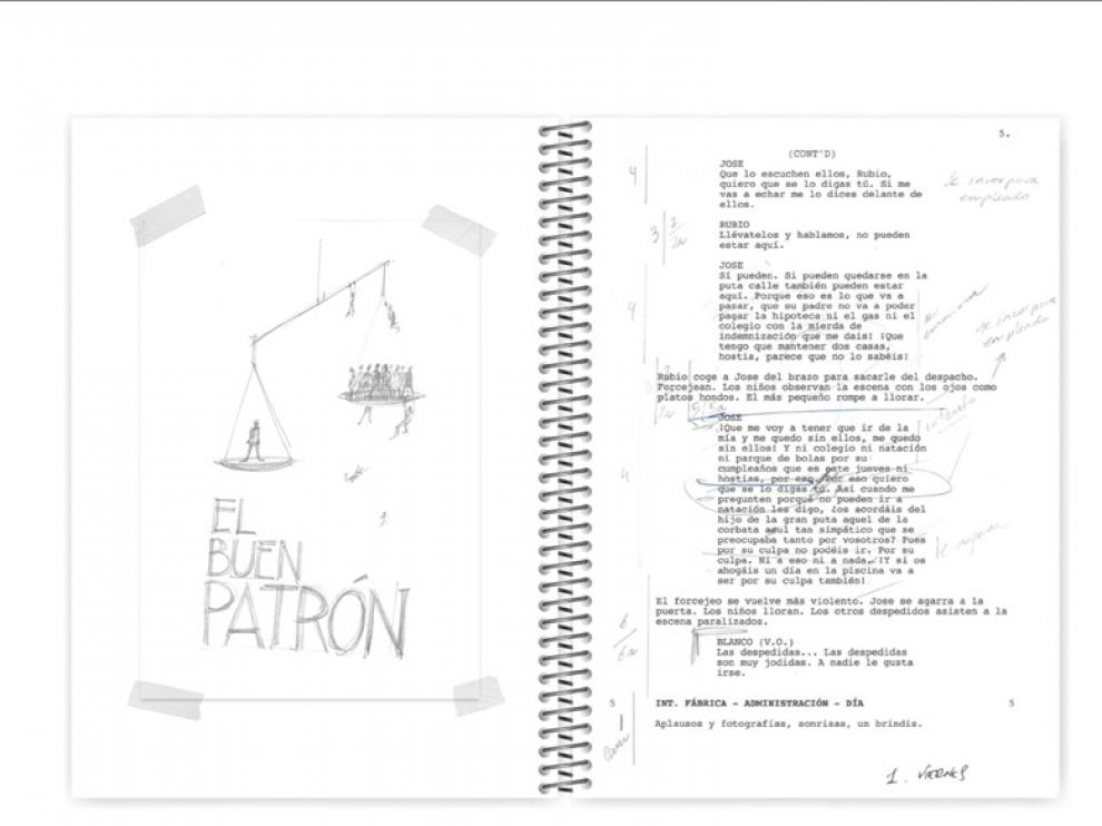 Interior del guion de la última película de Fernando León de Aranoa, 'El buen patrón'.
