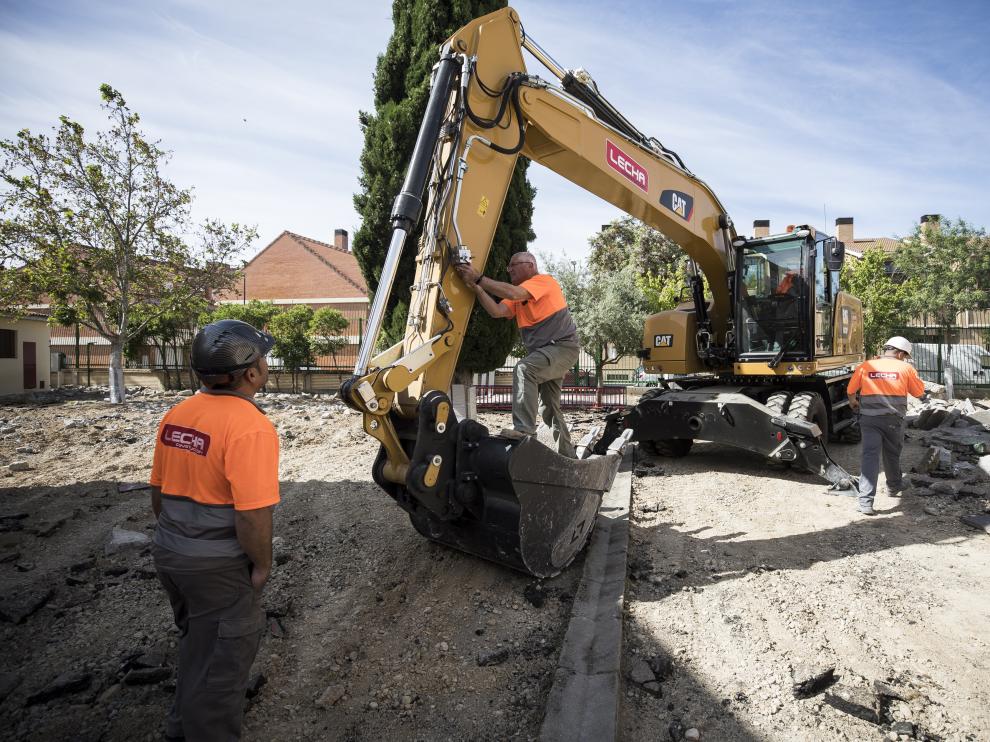 Imagen de archivo de unas obras desarrolladas en el CEIP Guillermo Fatás en 2020.