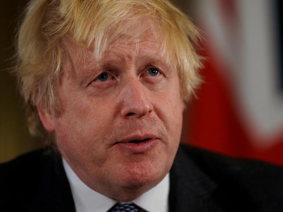 FILE PHOTO: British Prime Minister Boris Johnson records an address to the nation, to provide an update on the booster vaccine COVID-19 programme