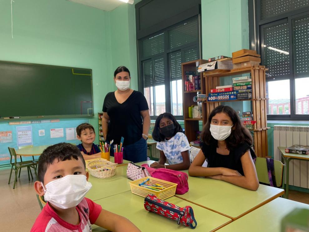 Las mascarillas llegarán a las aulas de todo el municipio. En la imagen, el de Pallaruelo.