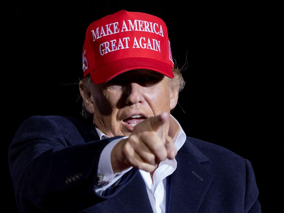 Former U.S. President Donald Trump holds a rally in Florence, Arizona
