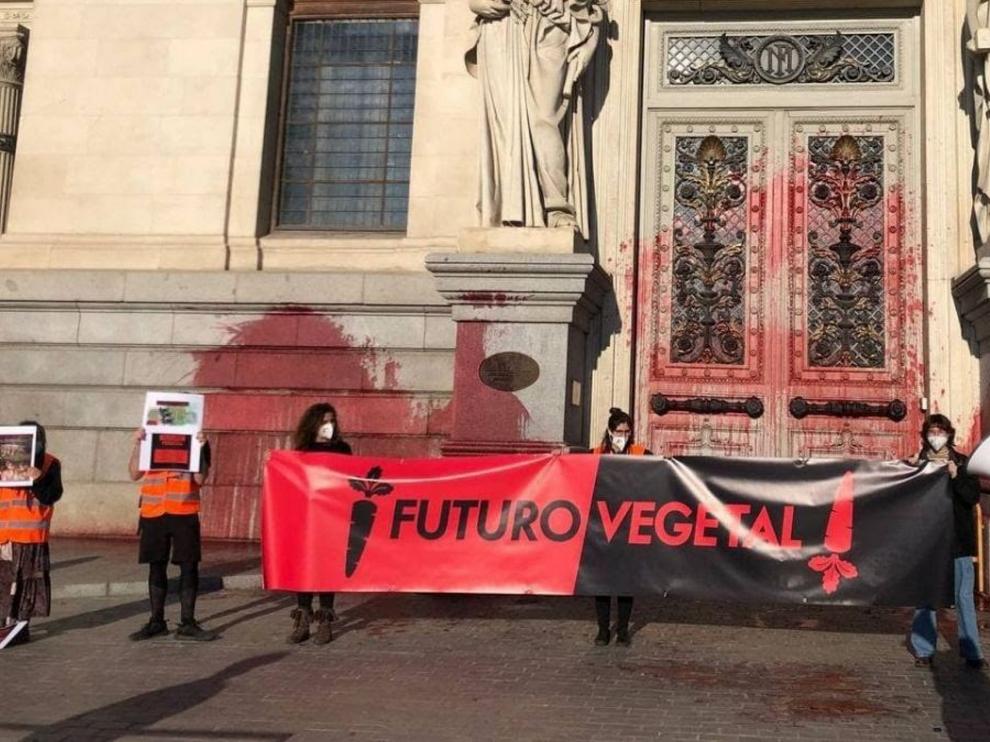 Protesta ante el Ministerio de Agricultura en Madrid