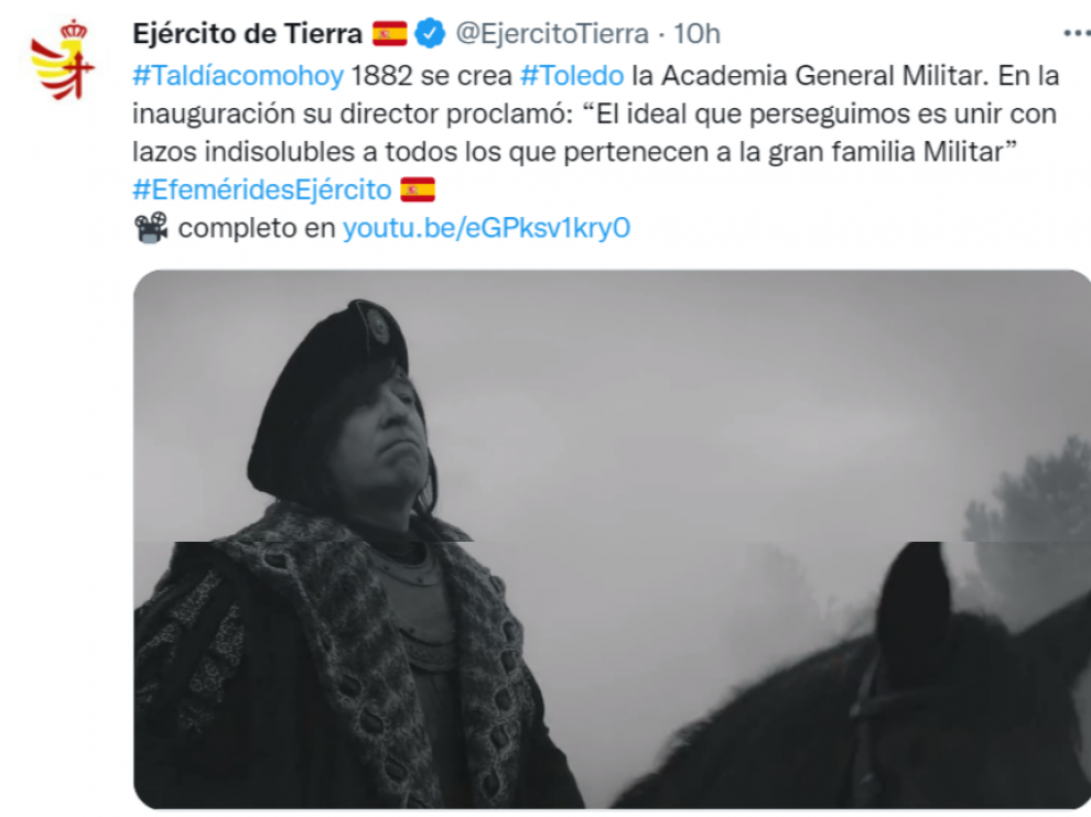 Una imagen del cortometraje compartido en Twitter por el Ejército de Tierra.