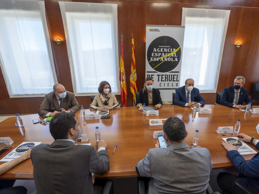 Reunión celebrada para lanzar la candidatura de Teruel como sede de la Agencia Espacial Española.