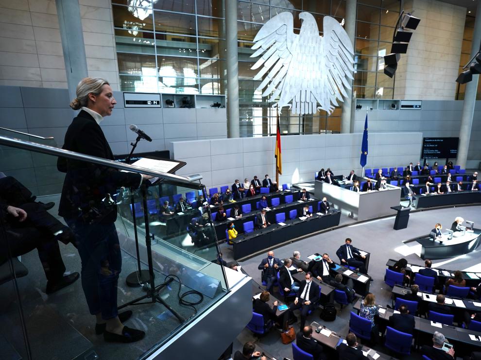 German Chancellor Olaf Scholz gives government declaration on Ukraine crisis