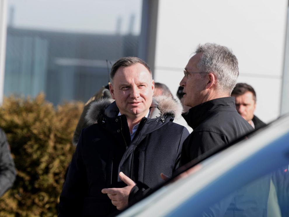 El presidente polaco, Andrzej Duda y el secretario general de la OTAN, Jens Stoltenberg.