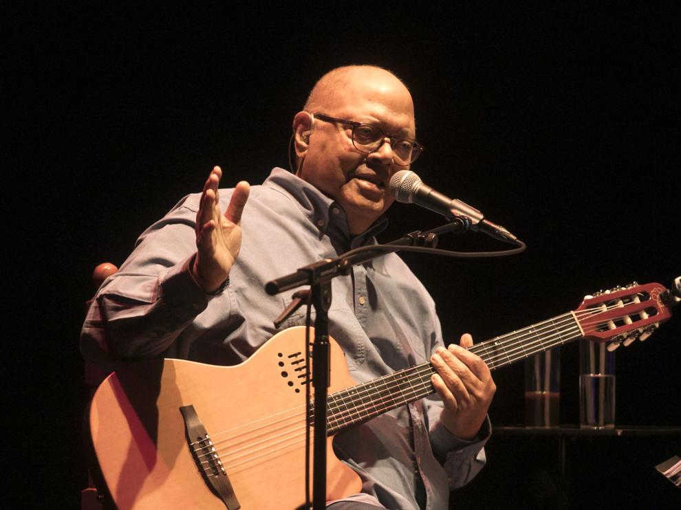 Pablo Milanés, en el recital que ofreció el año pasado en Huesca.