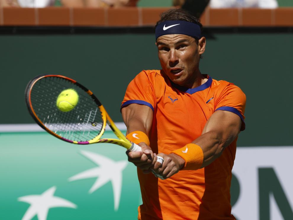 Rafa Nadal, en acción en Indian Wells