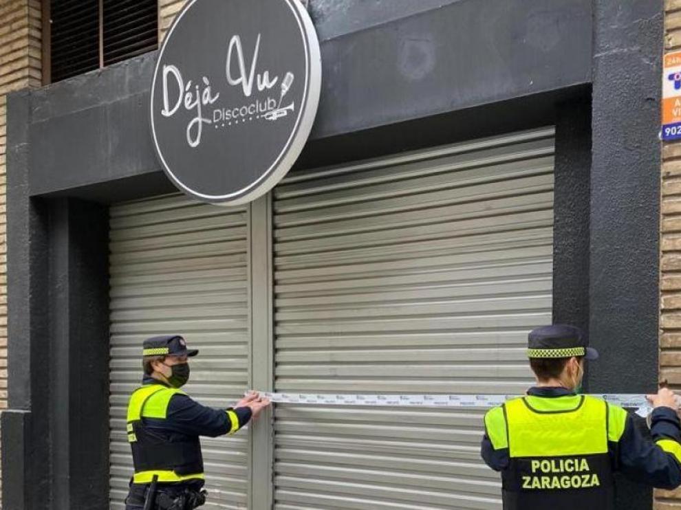 La Policía Local de Zaragoza clausuró el bar en diciembre de 2021.