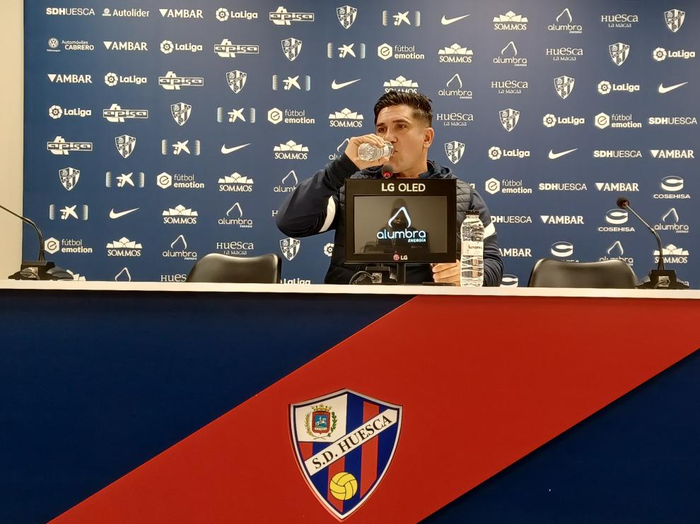 Xisco Muñoz, en la rueda de prensa previa al partido en Málaga.