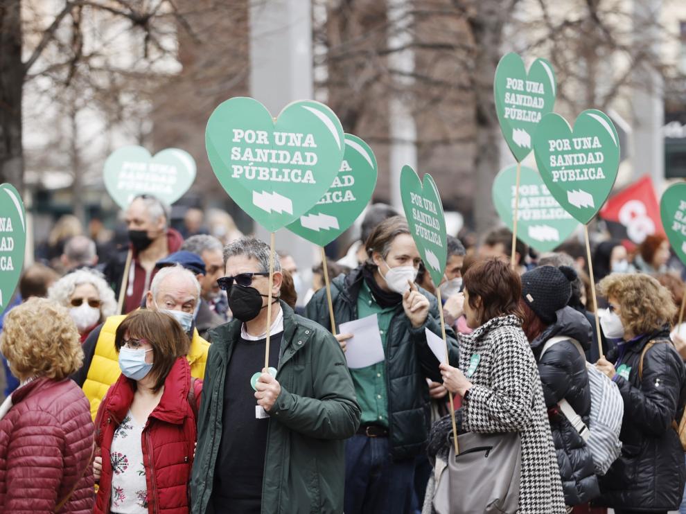 Manifestación en Zaragoza en defensa de la Atención Primaria
