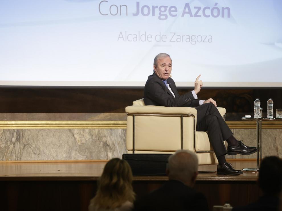 El alcalde de Zaragoza, durante el desayuno informativo organizado por HERALDO.