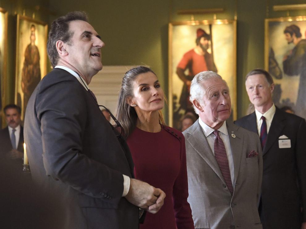 Britain's Prince Charles, and Spain's Queen Letizia visit The Spanish Gallery, in Bishop Auckland, County Durham, Britain April 5, 2022. REUTERS/Russell Cheyne/Pool BRITAIN-ROYALS/CHARLES
