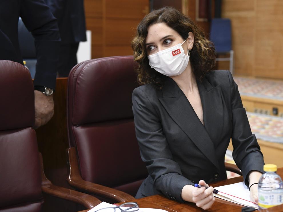 La presidenta de la Comunidad de Madrid, Isabel Díaz Ayuso, este jueves.