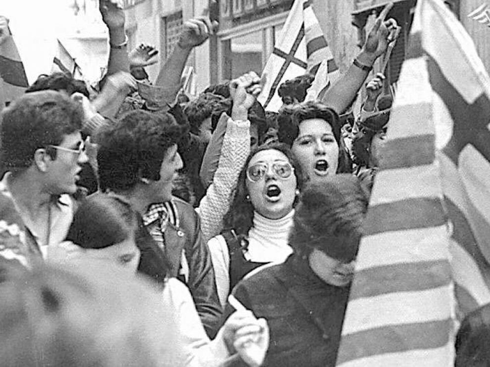 Las manifestaciones en favor de la autonomía eran multitudinarias en la década de los setenta.