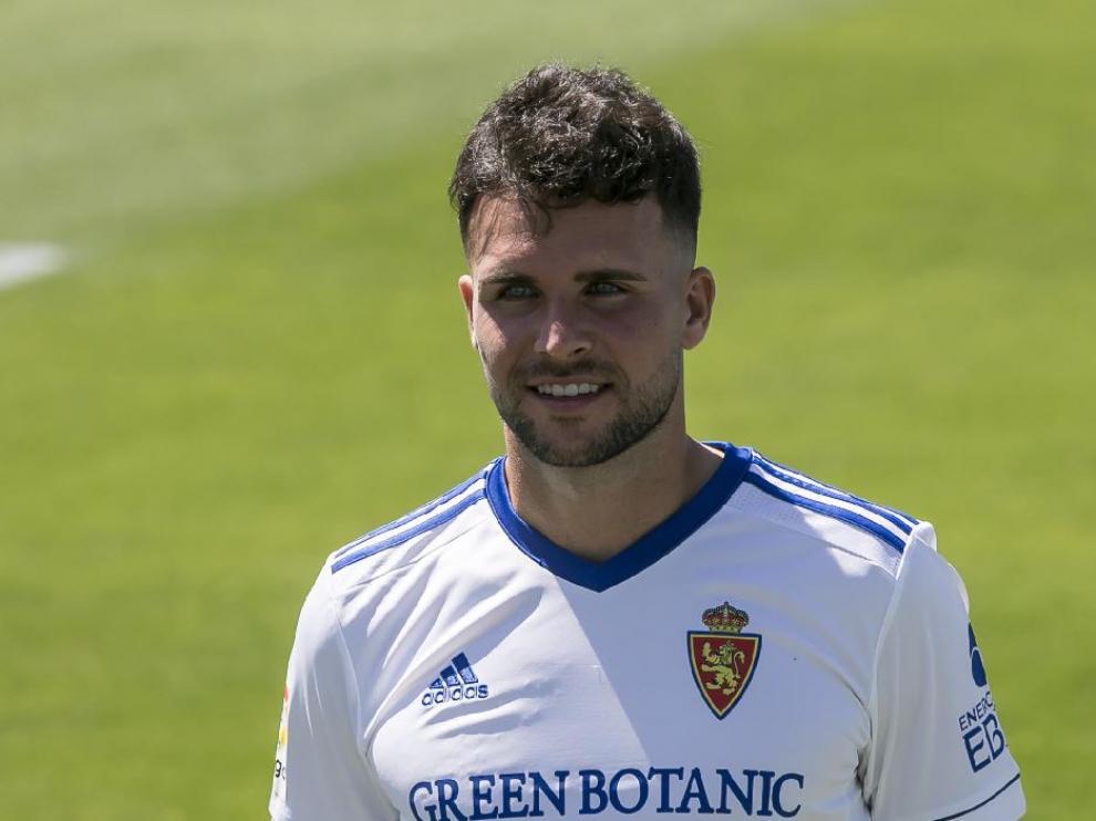 Álvaro Giménez, delantero centro del Real Zaragoza.
