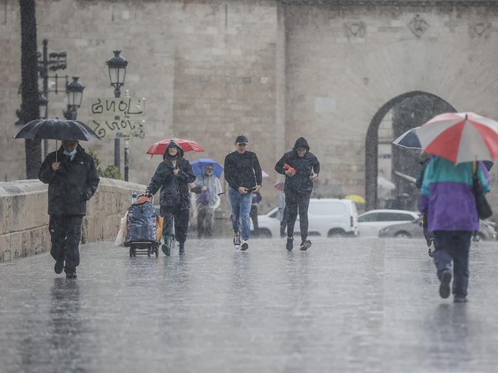 Temporal de lluvias en Valencia.