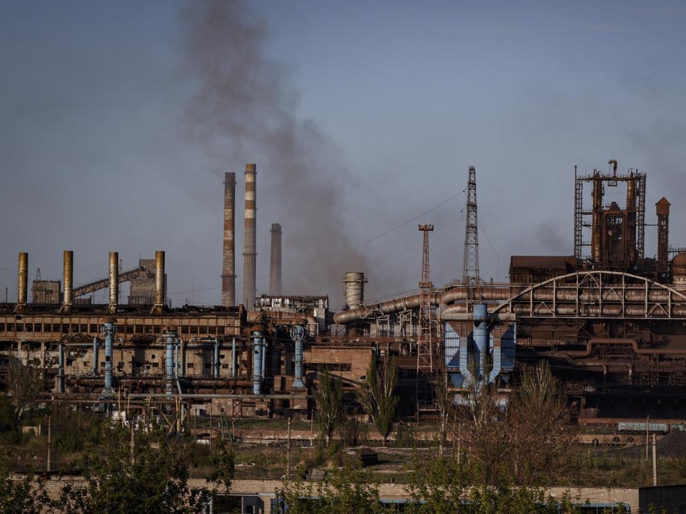 Evacuation civilian people from Azovstal in Mariupol