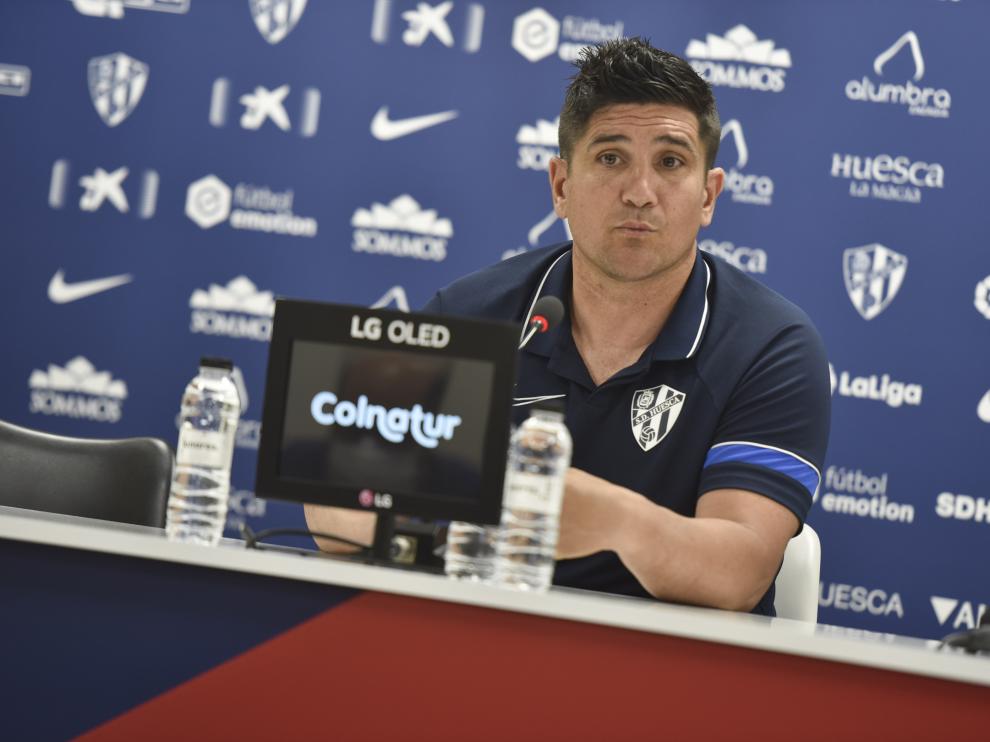 Xisco Muñoz, en la rueda de prensa de este viernes.