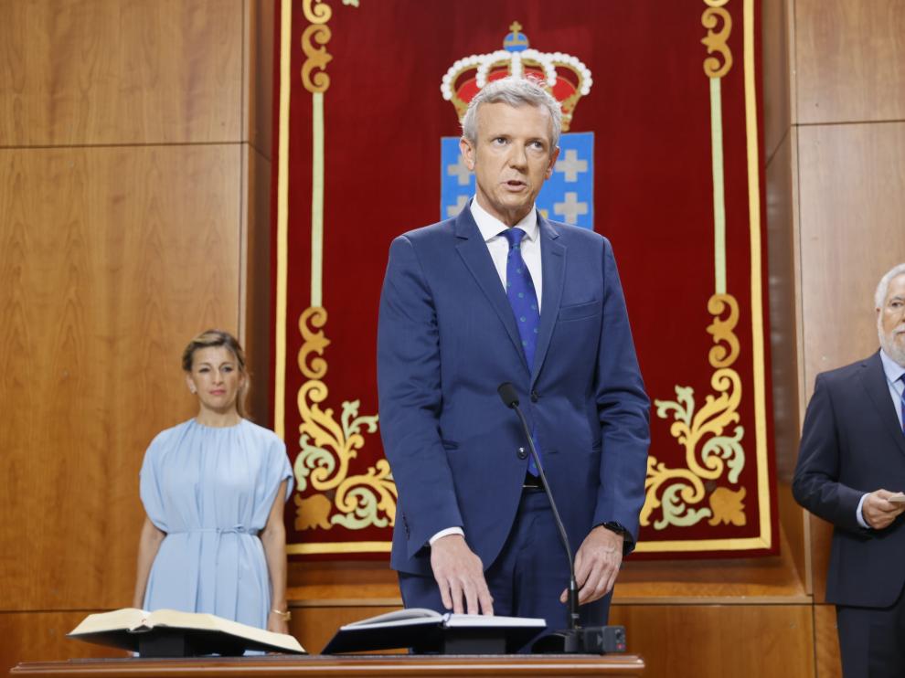 Alfonso Rueda Valenzuela, durante la jura del cargo de presidente de la Xunta.