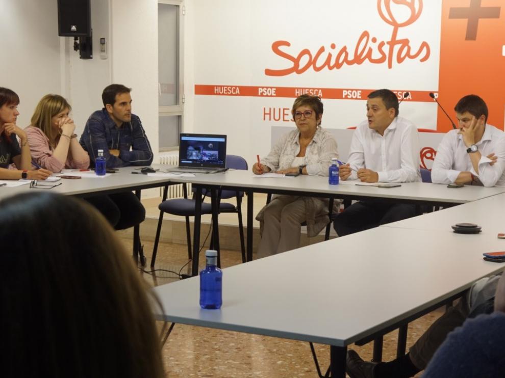 Reunión celebrada este martes por la Comisión Ejecutiva Provincial del PSOE de Huesca.