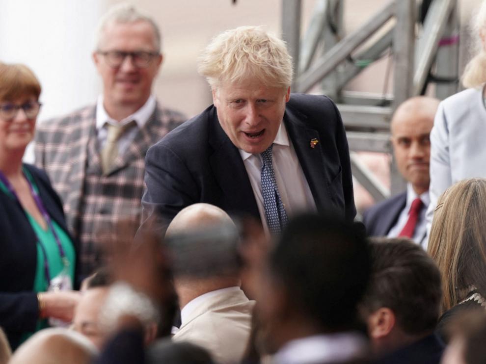 Boris Johnson este domingo, en la clausura del Jubileo de Platino de Isabel II.