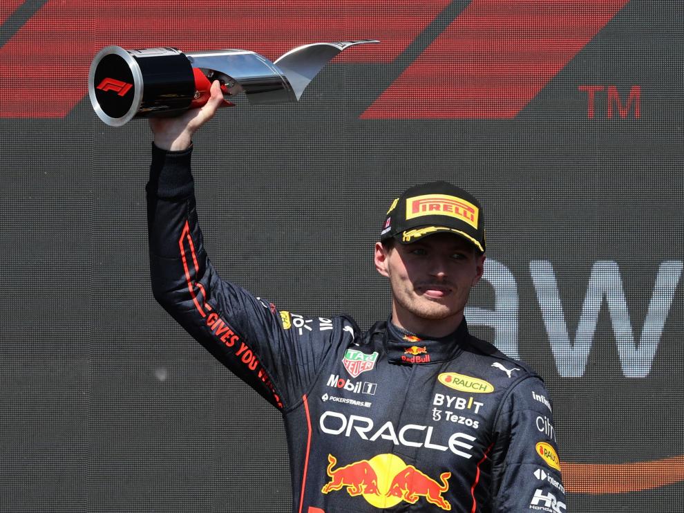 Max Verstappen celebra la victoria de este domingo en el Gran Premio de Canadá.