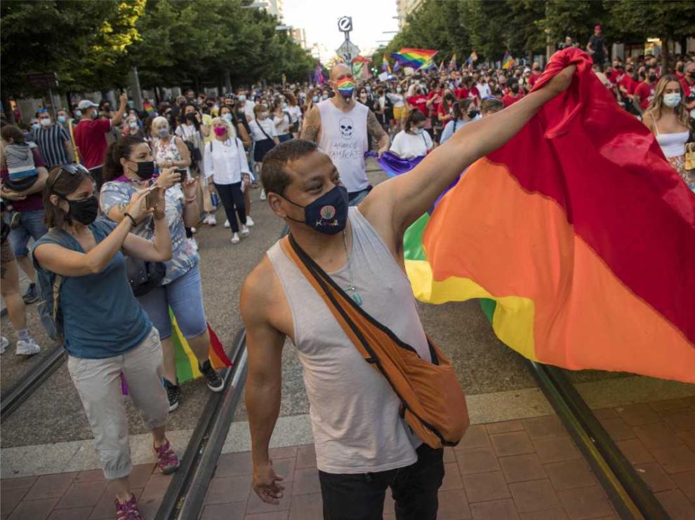 Manifestación del Orgullo en Zaragoza en 2021.
