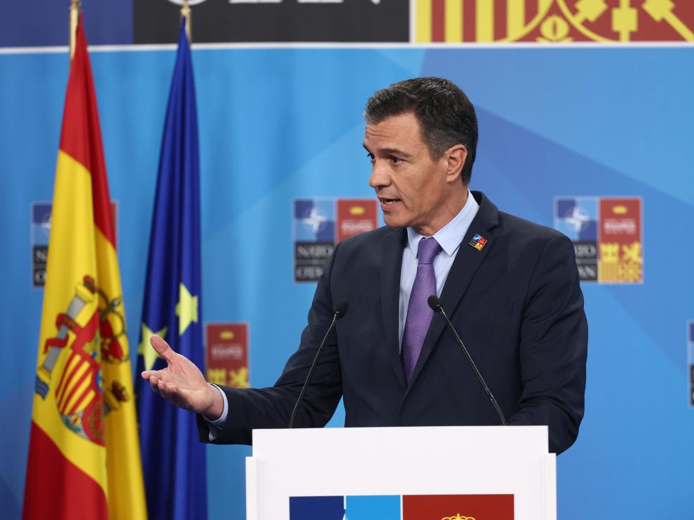 Pedro Sánchez, este jueves al cierre de la cumbre de la OTAN