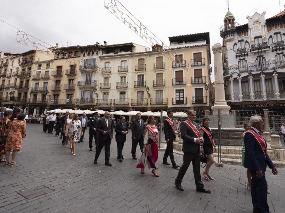 La corporación municipal de Teruel en la procesión de Santa Emerenciana.