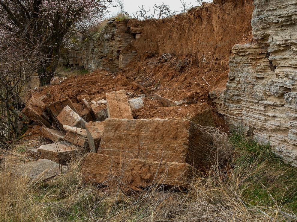 Estado en el que quedó la muralla tras el desplome de marzo