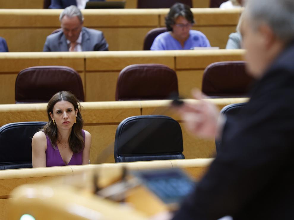 Irene Montero recientemente en el Senado.
