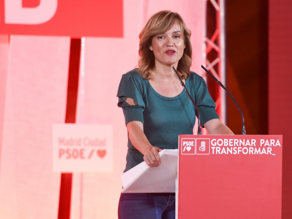 La ministra de Educación, Pilar Alegría, hace unos días, en un acto del PSOEMadrid.