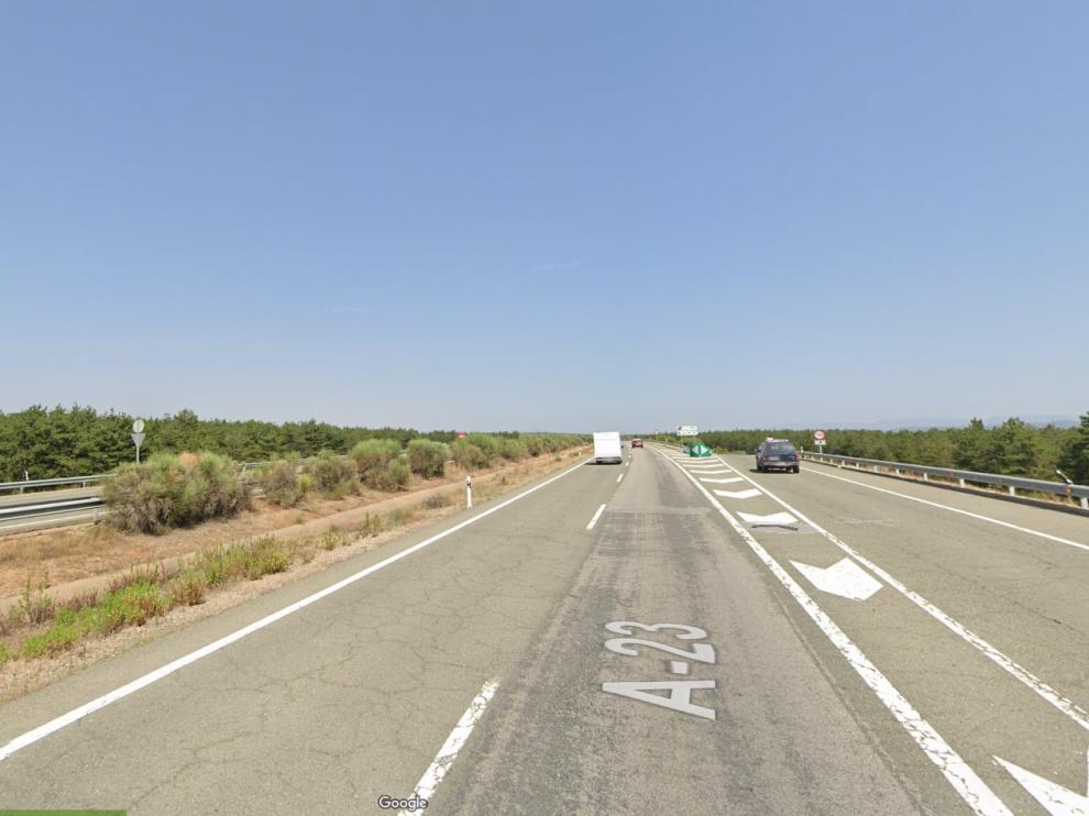 Imagen de la A-23 a su paso por Albentosa (Teruel).