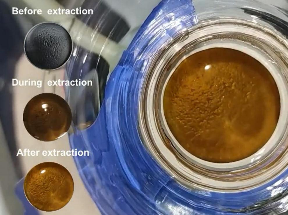 Extracción de oro a partir de unos desechos a través de una membrana de grafeno.