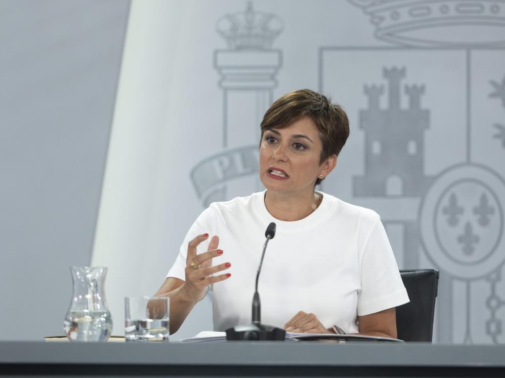 La ministra Portavoz, Isabel Rodríguez, durante una rueda de prensa posterior a una reunión del Consejo de Ministros.
