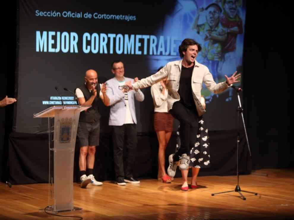 El actor, guionista y director zaragozano, en la gala de clausura del festival de cine de comedia de Tarazona y el Moncayo, el pasado sábado