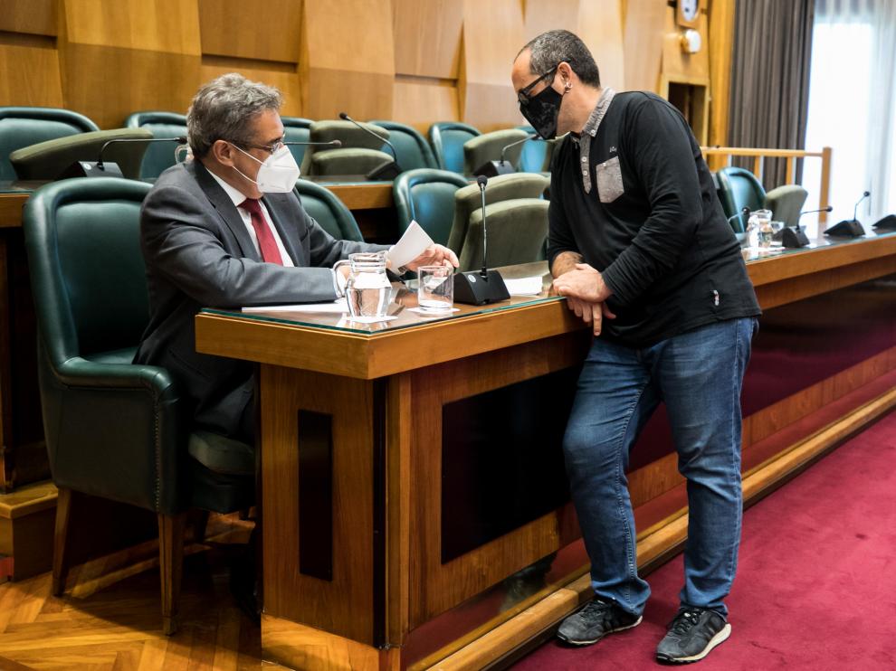 Julio Calvo y Alberto Cubero, en una comisión de Hacienda.