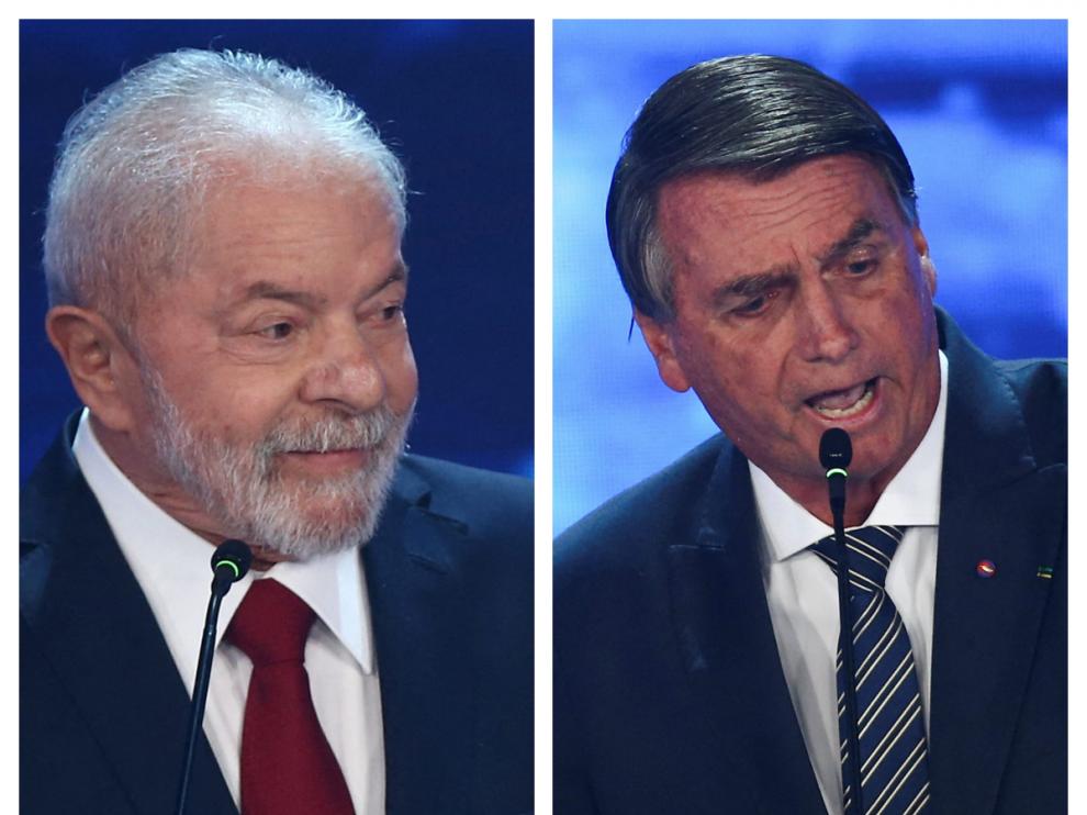 Lula y Bolsonaro, durante el debate electoral brasileño.