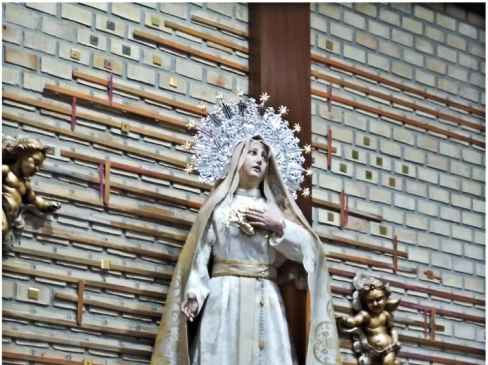 Imagen de la Virgen de los Dolores en la Parroquia de Montemolín.